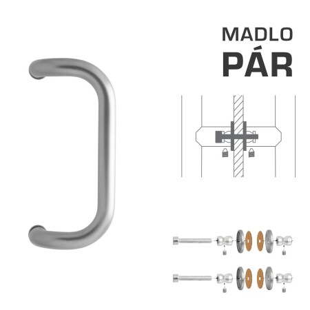 DVERNÉ MADLO M2 WA/AS-SKLO - pár (Strieborná RAL 9006)
