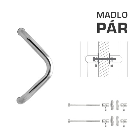 DVERNÉ MADLO MP M6 WA/A-DHP - pár (LN - Leštená nerez)
