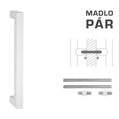 DVERNÉ MADLO MP kód K02K 25x25 mm UN - pár (WS - Biela matná)
