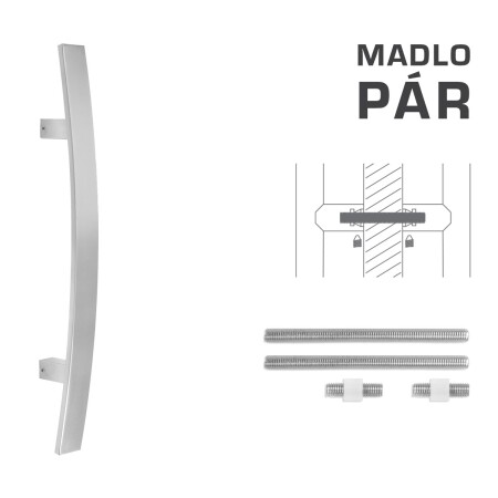 DVERNÉ MADLO MP kód K41C 40x10 mm UN - pár (BN - Brúsená nerez)