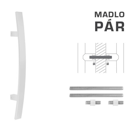 DVERNÉ MADLO MP kód K41C 40x10 mm UN - pár (WS - Biela matná)