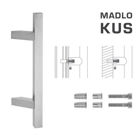 DVERNÉ MADLO MP kód K31Z 25x25 mm SP - ks (BN - Brúsená nerez)