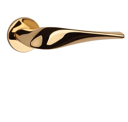 Dverové kovanie MP AS - PETUNIA - R 5S (OLV - Mosadz leštená lakovaná)