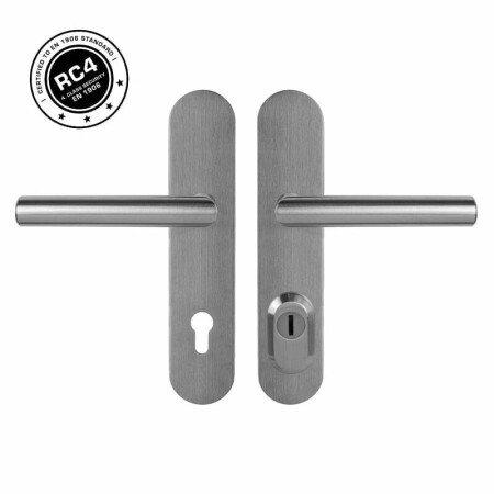 Bezpečnostné kovanie MP MPK - SECURO S01 PLUS - SO FAVORIT (BN - Brúsená nerez) - s prekrytkou