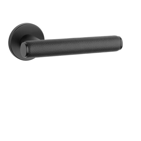 Dverné kovanie MP AS - EGERIA - R 7S (BS - Čierna matná / čierna koža)