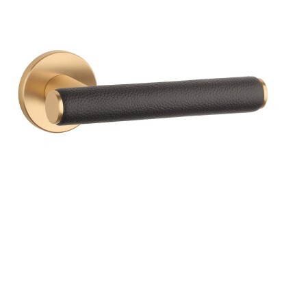 Dverové kovanie MP AS - EGERIA - R 7S (OLS - Mosadz brúsená / hnedá koža)