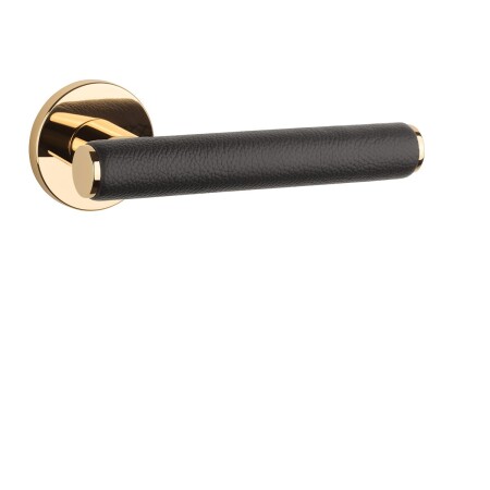 Dverové kovanie MP AS - EGERIA - R 7S (OLV - Mosadz leštená lakovaná / hnedá koža)