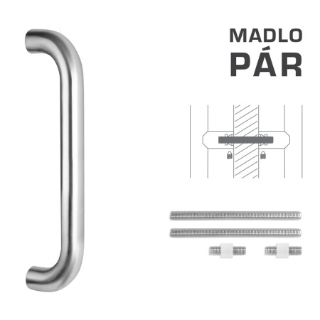 Dverné madlo MP FT - kód K01 Ø 30 mm UN - pár (BN - Brúsená nerez) - Dĺžka: 630 mm600 mmØ 30 mm