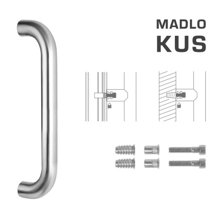 Dverné madlo MP FT - kód K01 Ø 30 mm SP - ks (BN - Brúsená nerez) - Dĺžka: 630 mm600 mmØ 30 mm