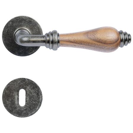 Dverové kovanie RICHTER RK.E16.BERGAMO (starostrieborná/prírodné drevo-čierny orech)