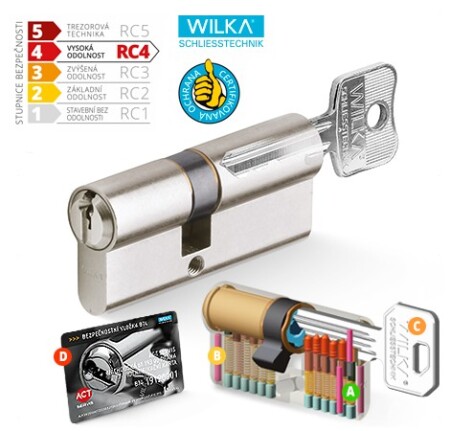 Cylindrická bezpečnostná štandardná vložka WILKA RC4