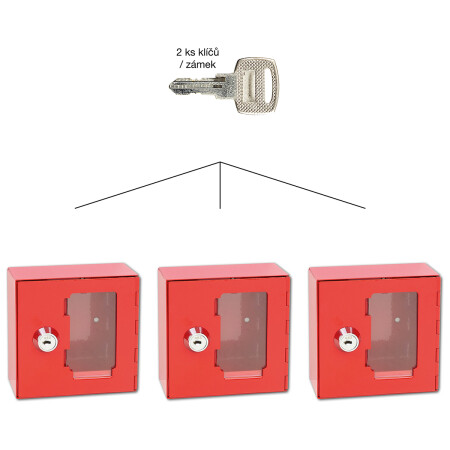 Požiarna oceľová skrinka so sklom na spoločný uzáver - SU RICHTER TS.1010.G.SU (červená)