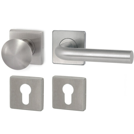 Dverné kovanie HOLAR MT 01 s guľou a hranatou rozetou (nerez)