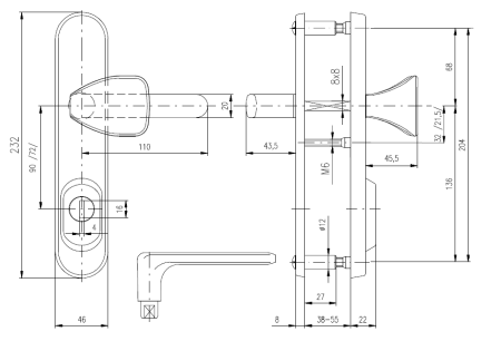 Bezpečnostné kovanie ROSTEX BK 802/O EXCLUSIVE (NEREZ MAT TITAN)