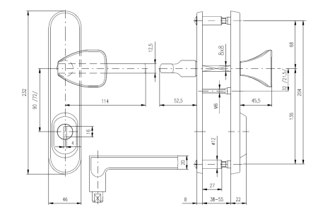 Bezpečnostné kovanie ROSTEX BK 802/O BRIT (NEREZ MAT)