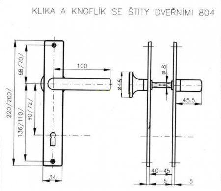 Stavebné kovanie ROSTEX 804 (CHRÓM LESKLÝ - NEREZ)