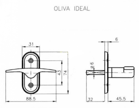 Okenná oliva ROSTEX IDEAL (CHRÓM NEREZ)