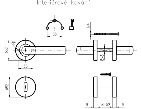 Dverové kovanie ROSTEX ALBACETE (NEREZ MAT)