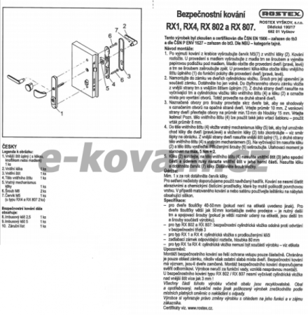 Bezpečnostné kovanie ROSTEX BK RX 1 ASTRA 3. tr. (CHRÓM-NEREZ)