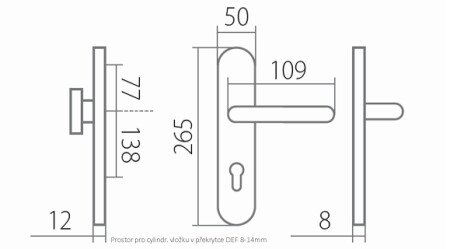 Bezpečnostné kovanie TWIN DAVID ELEGANT HTSI 4500 DEF (CH-SAT)