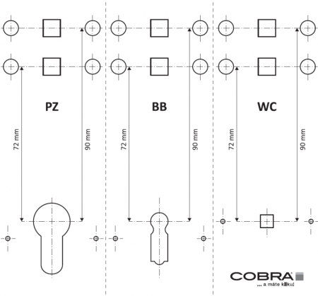 Dverové kovanie COBRA ELEGANT (OV)