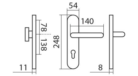 Bezpečnostné kovanie TWIN COLUMBUS HR H 2094KS s kľukou CARLA (E)