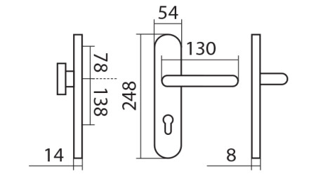Bezpečnostné kovanie TWIN COLUMBUS HR H 2094KS s kľučkou ALFA (E)