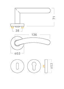 Dverové kovanie ACT Heda SlideBloc R (NEREZ)