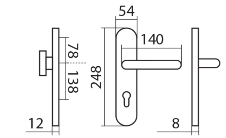 Bezpečnostné kovanie TWIN COLUMBUS GULF H2087 KS DEF (E)