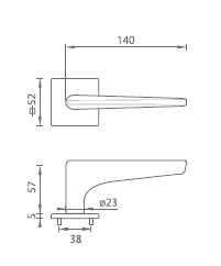 Dverové kovanie MP TI - OPTIMAL - HR 4164Q 5S (OCS - Chróm brúsený)