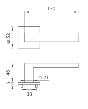 Dverové kovanie MP TI - SQUARE - HR 2275Q 5S (BS - Čierna matná)