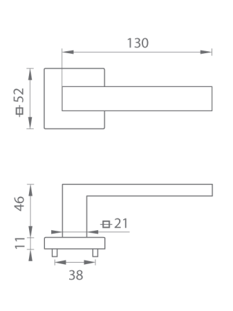 Dverové kovanie MP TI - SQUARE - HR 2275Q (OCS - Chróm brúsený)