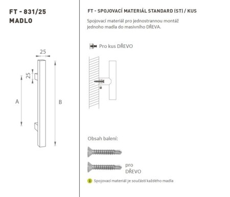 DVERNÉ MADLO MP kód K31 25x25 mm ST - ks (BN - Brúsená nerez)