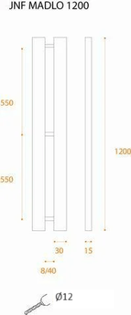 Dverné madlo MP JNF - IN.07.201.1200 (BN - Brúsená nerez)