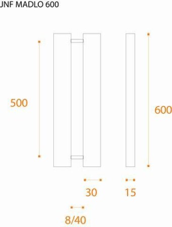 Dverné madlo MP JNF - IN.07.201.600 (BN - Brúsená nerez)