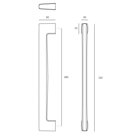 Dverné madlo JNF IN.07.002.D-pár (BN - Brúsená nerez)