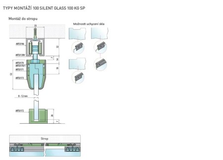 POSUVNÝ SYSTÉM MP SERIES 100 SILENT GLASS S 100 KG SP