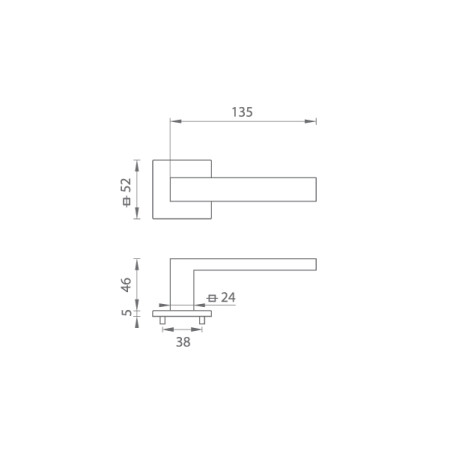 Dverové kovanie MP TI - SQUARE - HR 4275Q 5S (T - Titan)