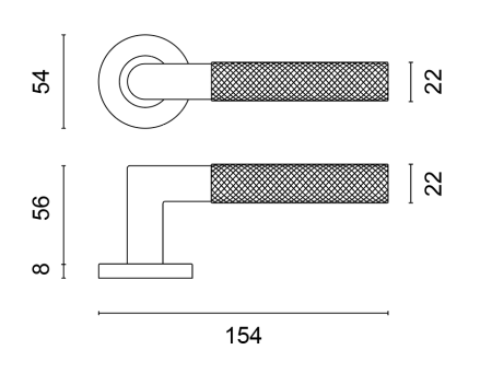 Dverové kovanie MP SH - OVAL - R 1742 PRO 8 MM (BS - Čierna matná)