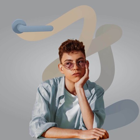 Dverové kovanie MP CB - MOOD ONE - R (Modrá matná)