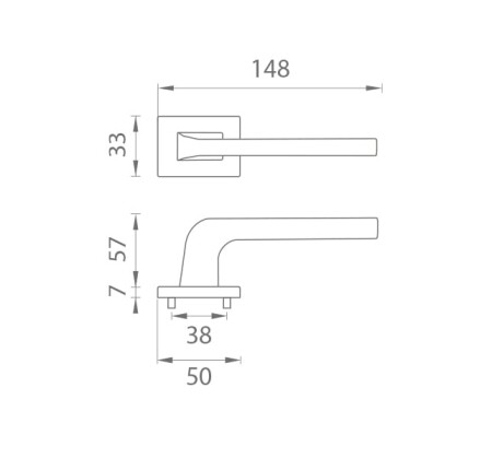 Dverové kovanie MP AS - ISMENA - RT 7S (OLV - Mosadz leštená lakovaná)