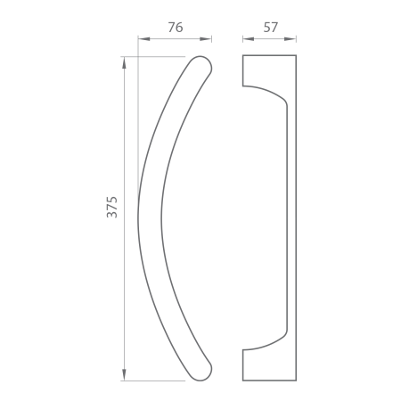 Dverné madlo MP CB - MADLO ONE 350 (Grafit matný (C05)