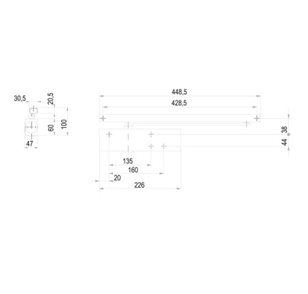 Samozatvárač s klznou lištou MP GZ - TS 3000 (Hnedá)