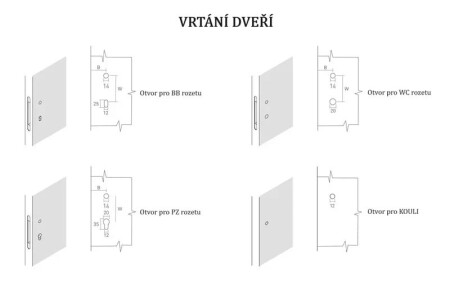 Dverné kovanie MP VM - ATLANTA (OLM - Zlatá matná)