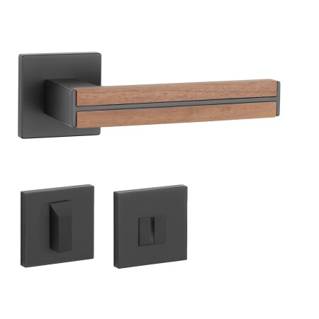 Dverové kovanie MP AS - IMPERATA - HR 7S (BS - Čierna matná / drevo orech)