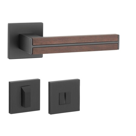 Dverové kovanie MP AS - IMPERATA - HR 7S (BS - Čierna matná / drevo santal)