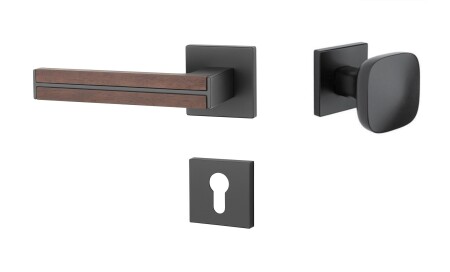 Dverové kovanie MP AS - IMPERATA - HR 7S (BS - Čierna matná / drevo santal)