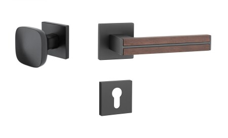 Dverové kovanie MP AS - IMPERATA - HR 7S (BS - Čierna matná / drevo santal)