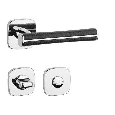 Dverné kovanie MP AS - DAVIDIA - QR 7S (OC - Chrome lesklý / čierna koža)