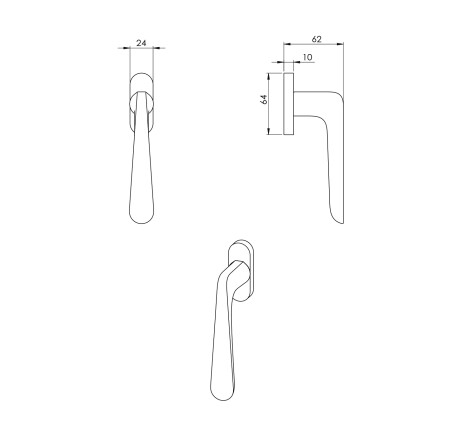 Kľučka na eurookno MP Pepe (MG - Moon grey)